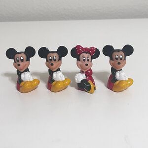 Vintage Disney Mickey Mouse and Minnie Mouse Pencil Toppers Lot of 4